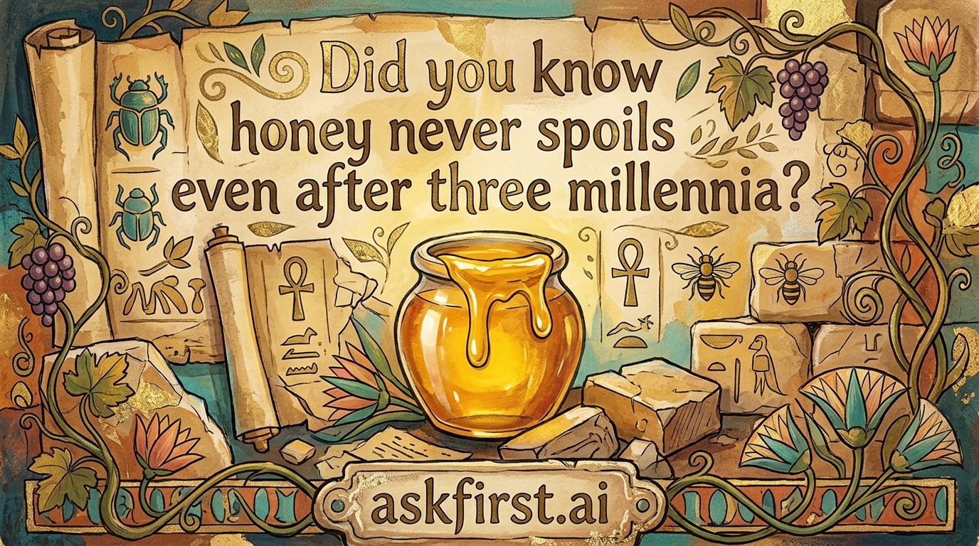 Did you know honey never spoils even after three millennia? Did you know honey never spoils even after three millennia?
