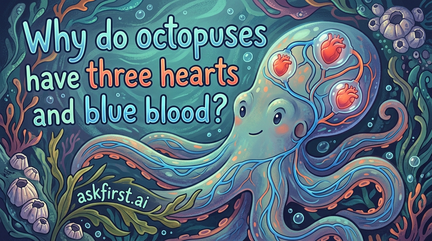 Why do octopuses have three hearts and blue blood? Why do octopuses have three hearts and blue blood?