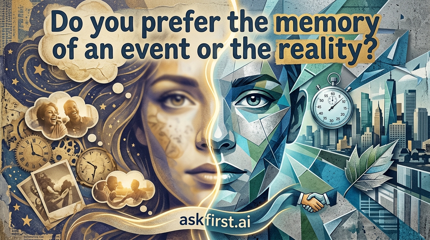 Do you prefer the memory of an event or the reality? Do you prefer the memory of an event or the reality?
