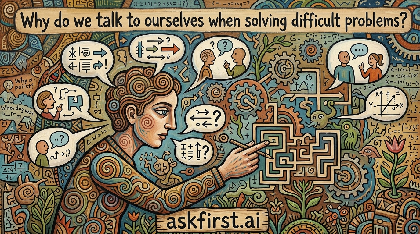 Why do we talk to ourselves when solving difficult problems? Why do we talk to ourselves when solving difficult problems?