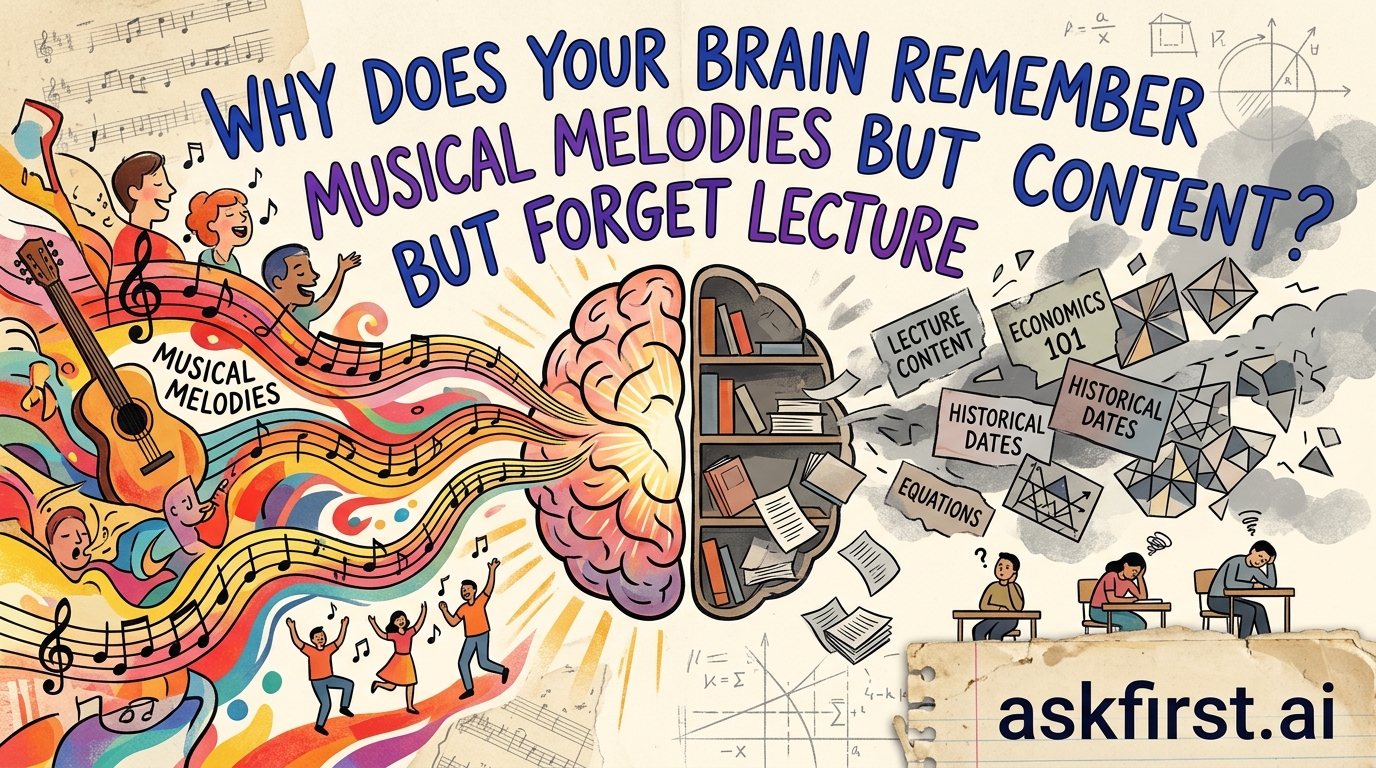 Why does your brain remember musical melodies but forget lecture content? Why does your brain remember musical melodies but forget lecture content?