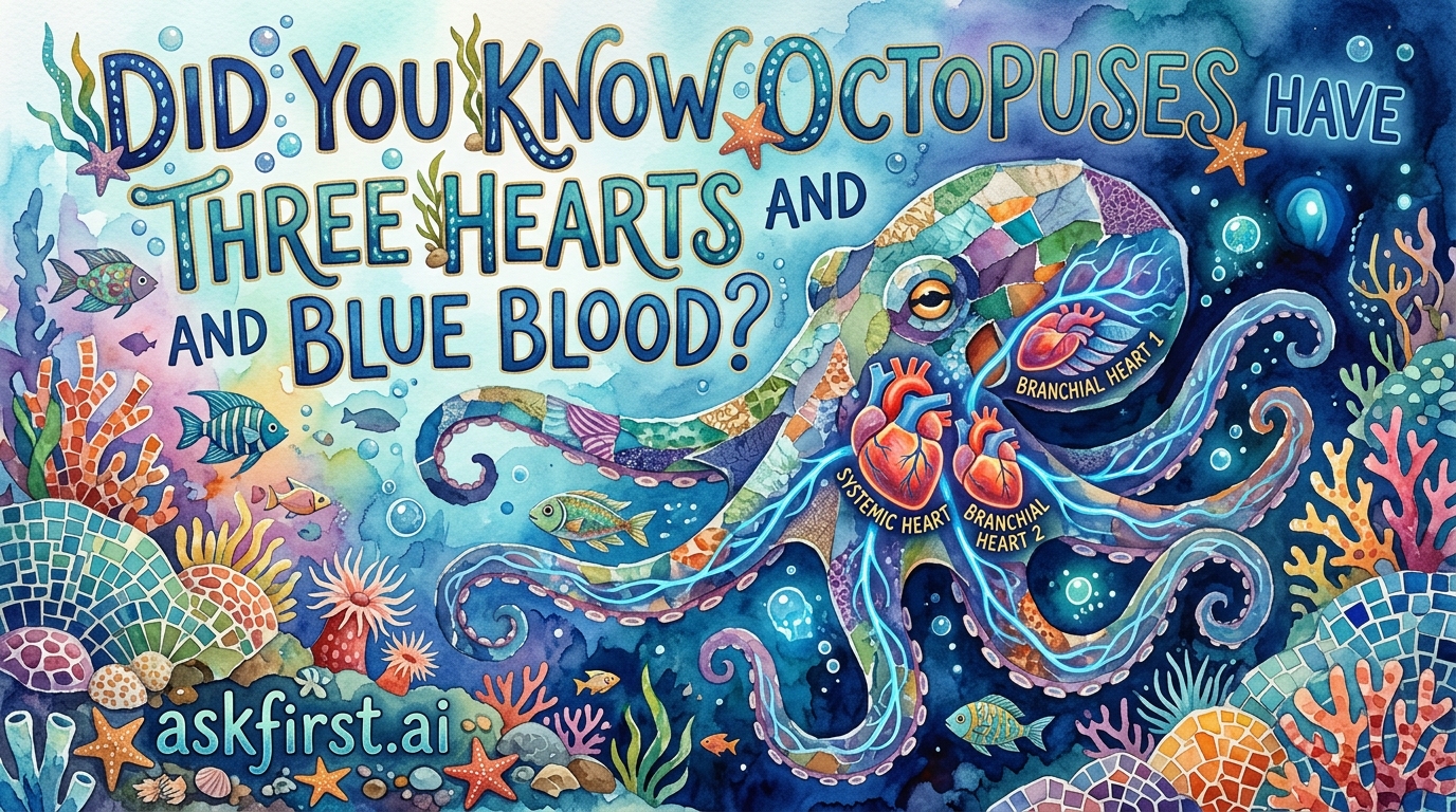 Did you know octopuses have three hearts and blue blood? Did you know octopuses have three hearts and blue blood?