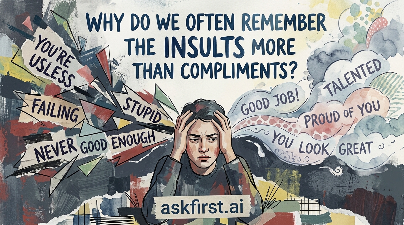 Why do we often remember the insults more than compliments? Why do we often remember the insults more than compliments?