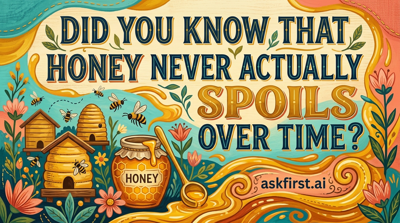 Did you know that honey never actually spoils over time? Did you know that honey never actually spoils over time?
