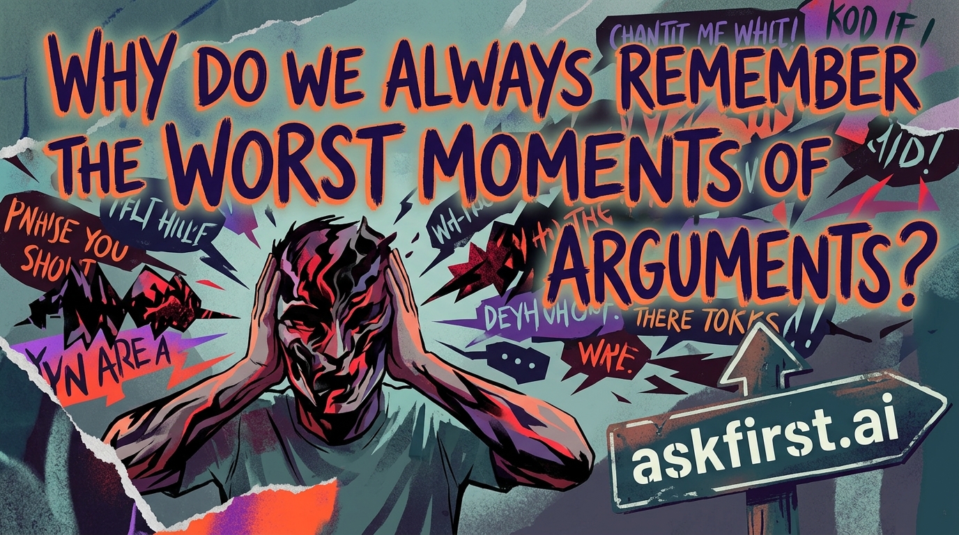 Why do we always remember the worst moments of arguments? Why do we always remember the worst moments of arguments?