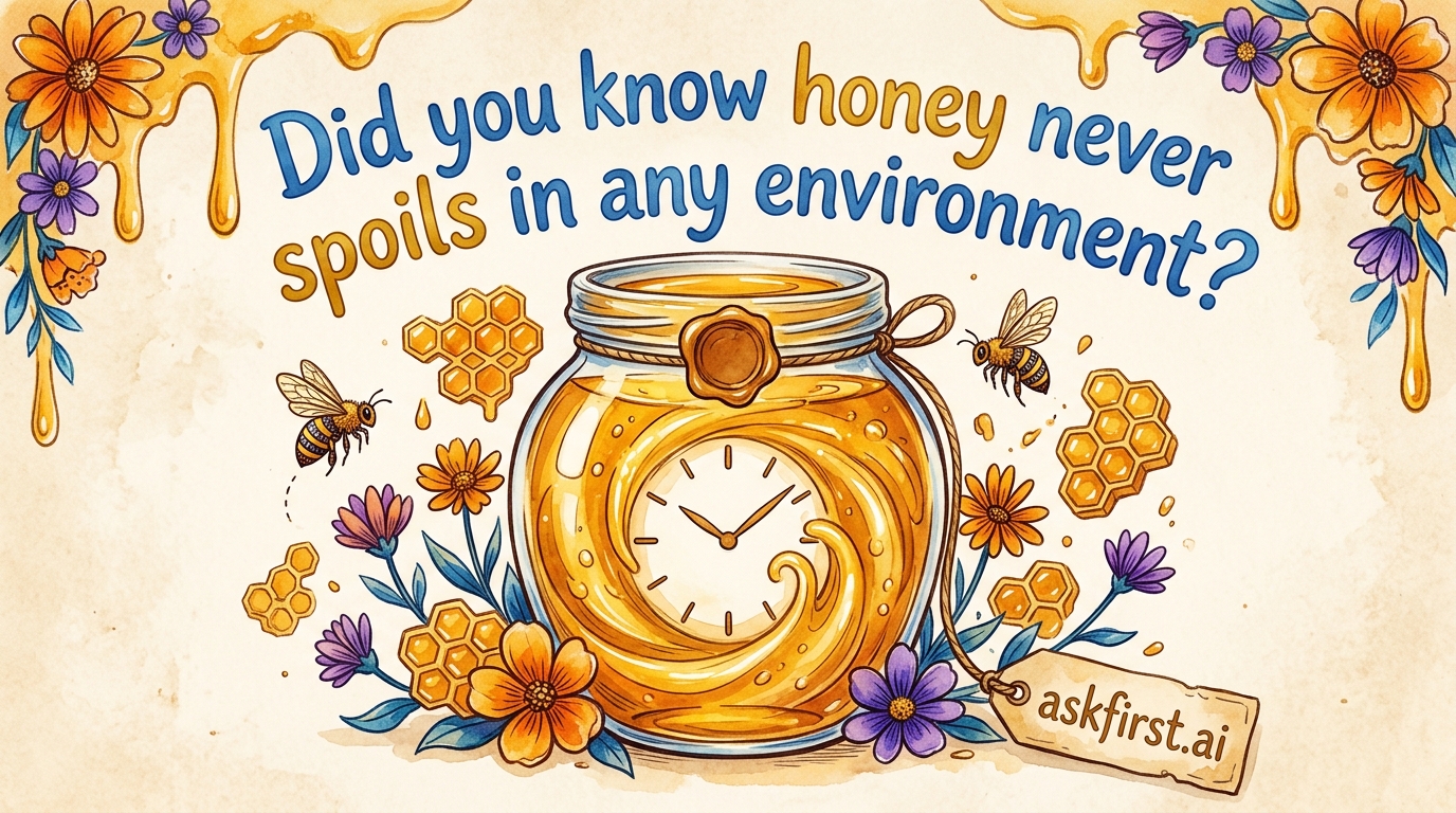 Did you know honey never spoils in any environment? Did you know honey never spoils in any environment?