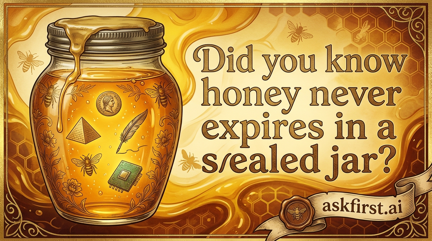 Did you know honey never expires in a sealed jar? Did you know honey never expires in a sealed jar?