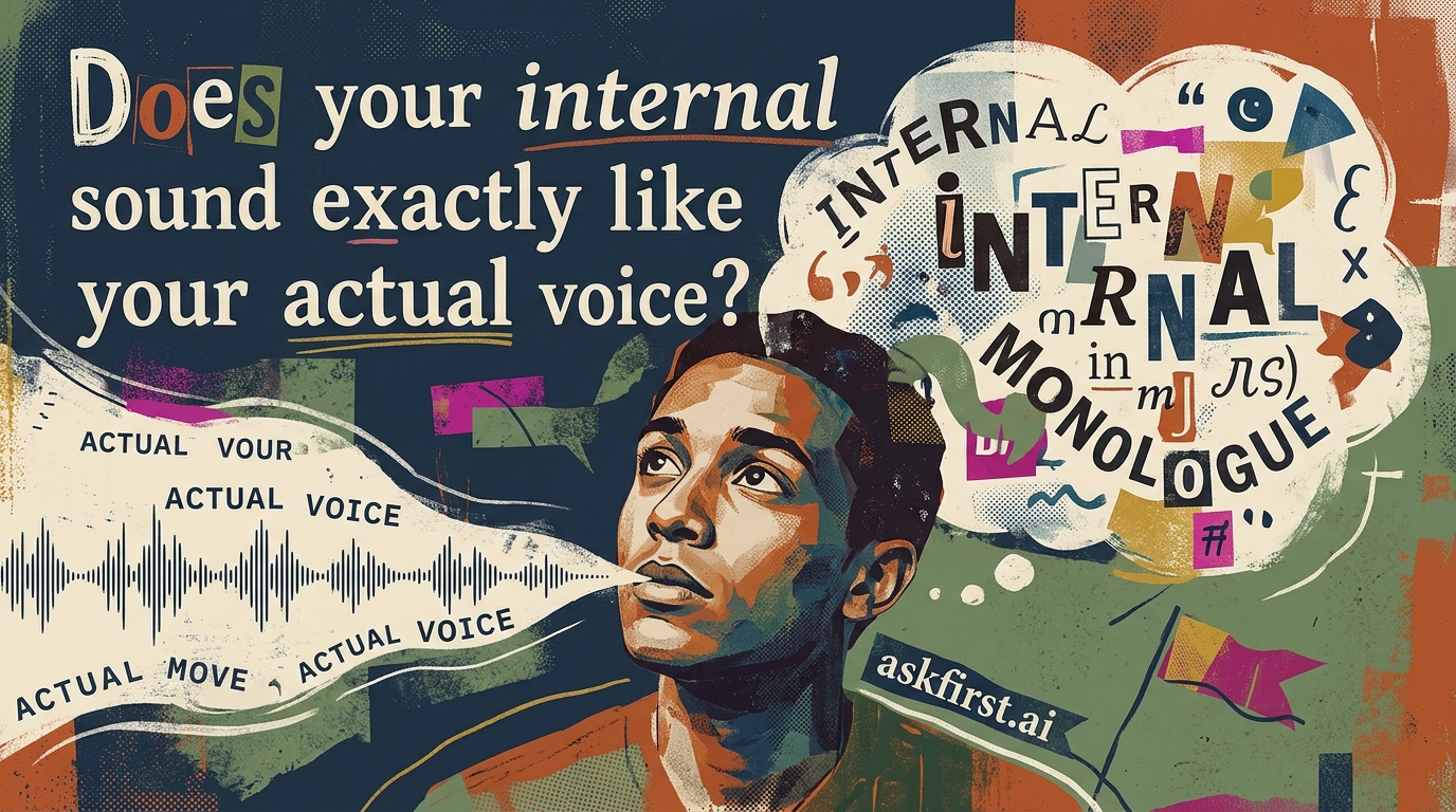 Does your internal monologue sound exactly like your actual voice? Does your internal monologue sound exactly like your actual voice?
