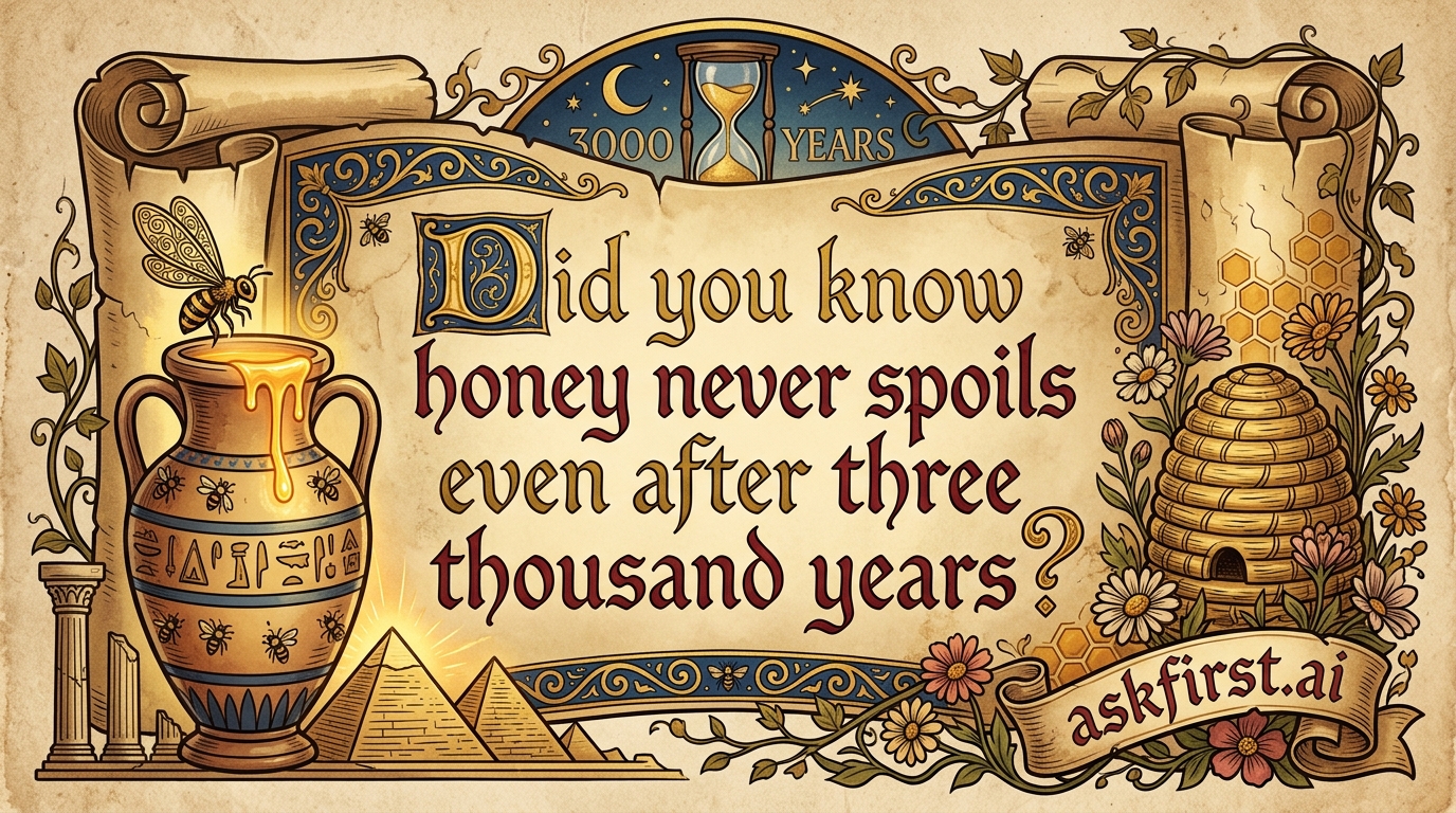 Did you know honey never spoils even after three thousand years? Did you know honey never spoils even after three thousand years?