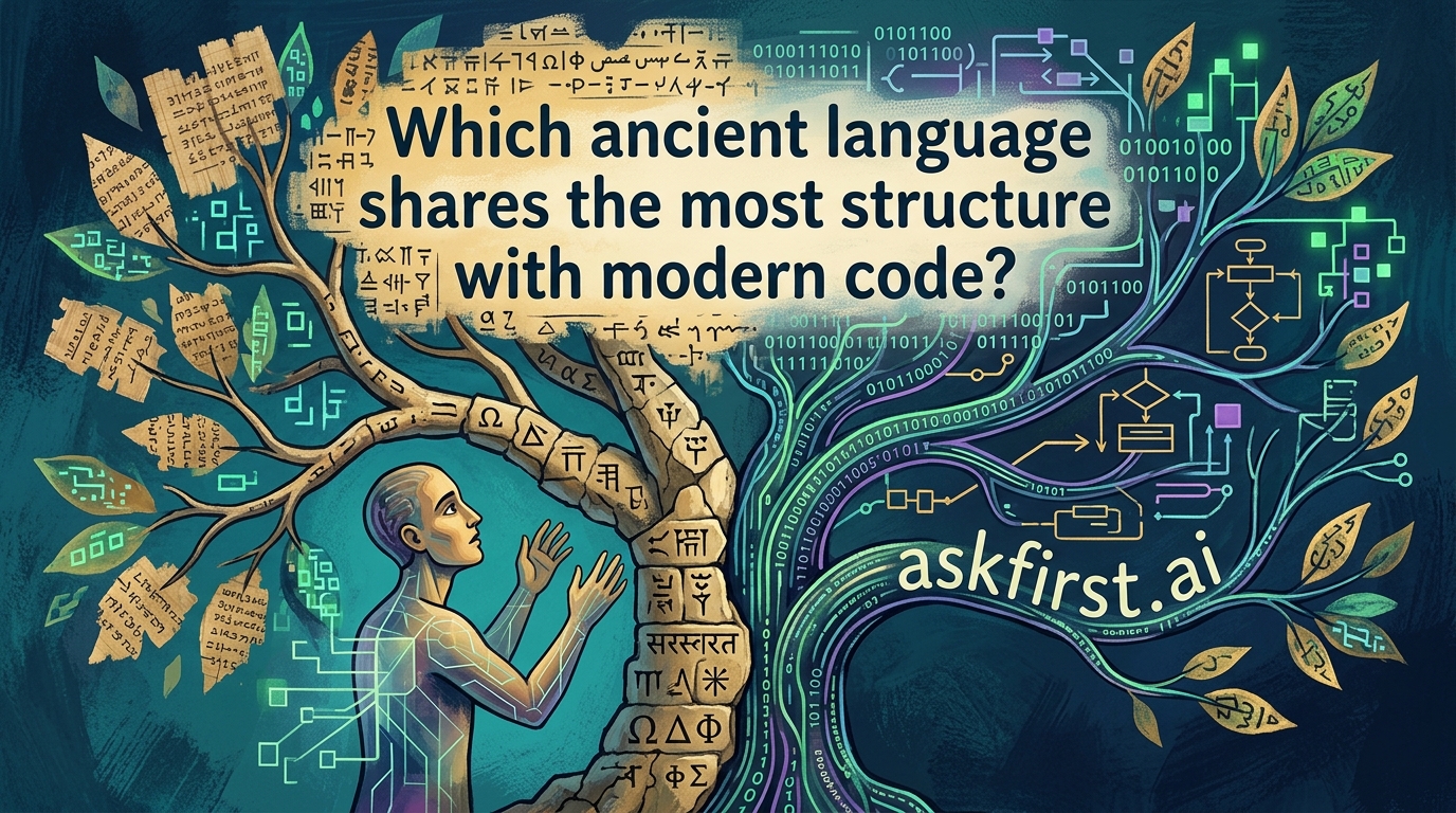 Which ancient language shares the most structure with modern code? Which ancient language shares the most structure with modern code?