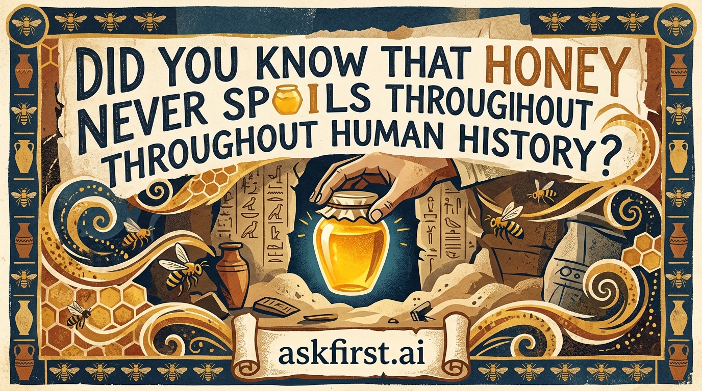 Did you know that honey never spoils throughout human history? Did you know that honey never spoils throughout human history?