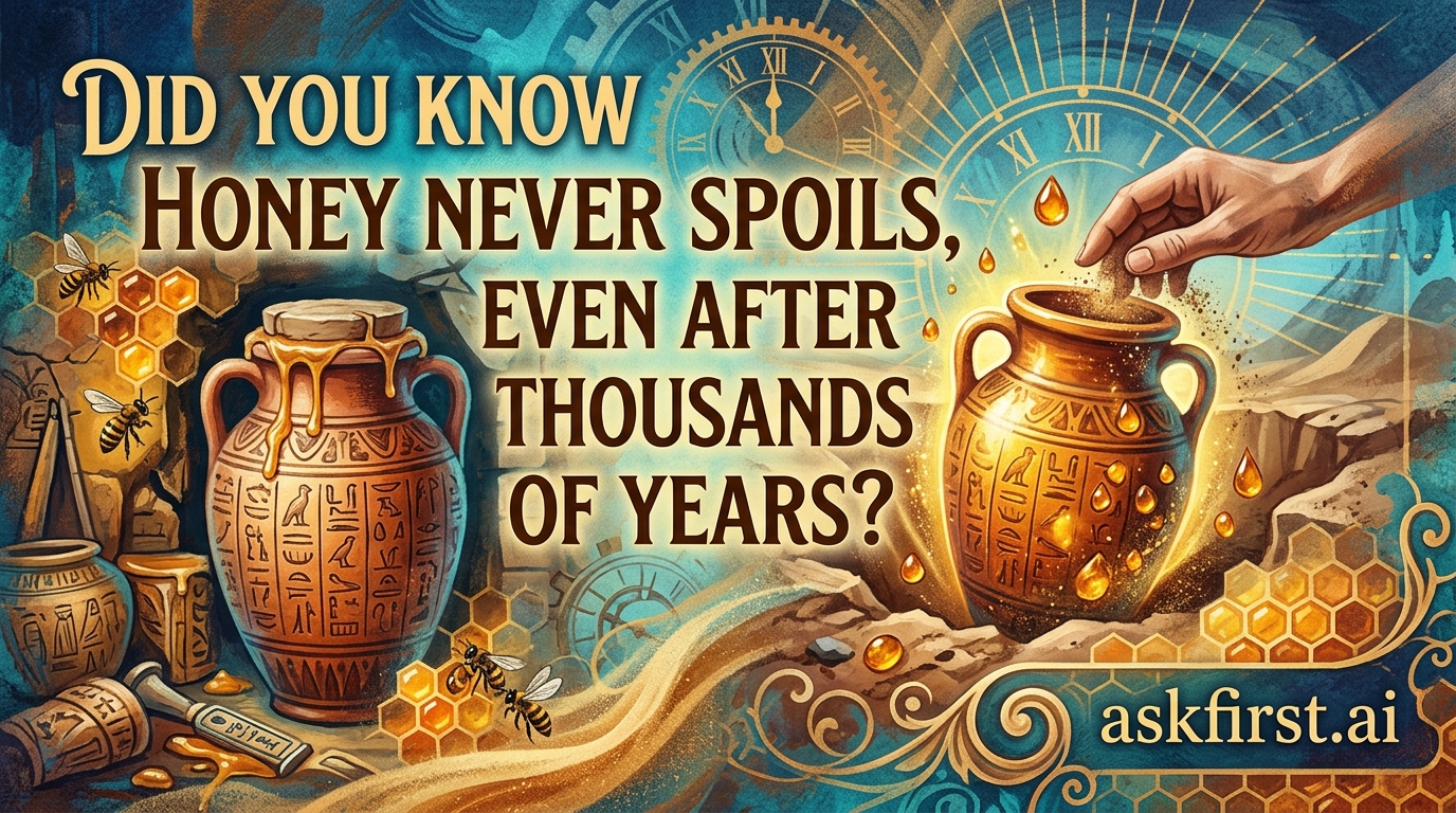 Did you know honey never spoils, even after thousands of years? Did you know honey never spoils, even after thousands of years?