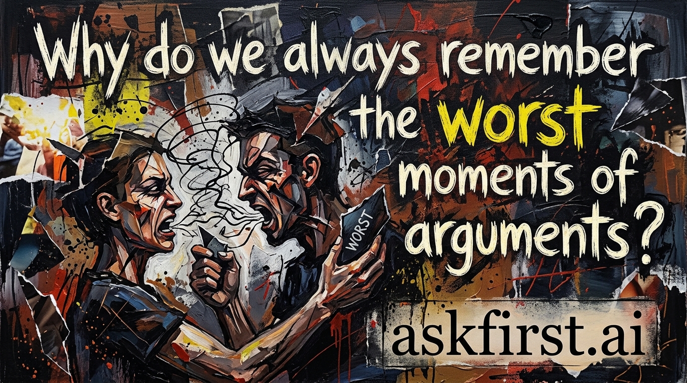 Why do we always remember the worst moments of arguments? Why do we always remember the worst moments of arguments?