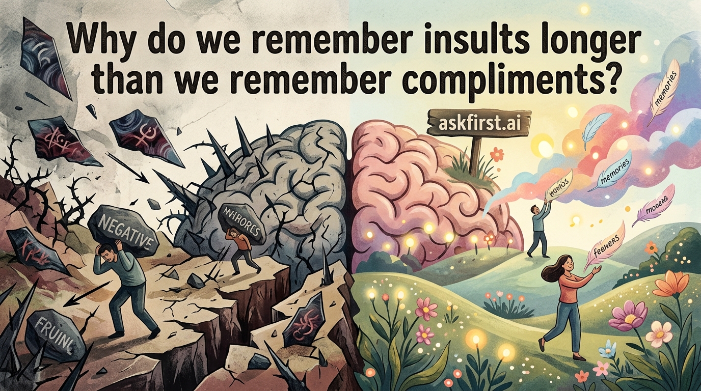 Why do we remember insults longer than we remember compliments? Why do we remember insults longer than we remember compliments?