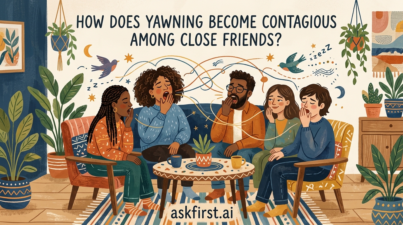 How does yawning become contagious among close friends? How does yawning become contagious among close friends?