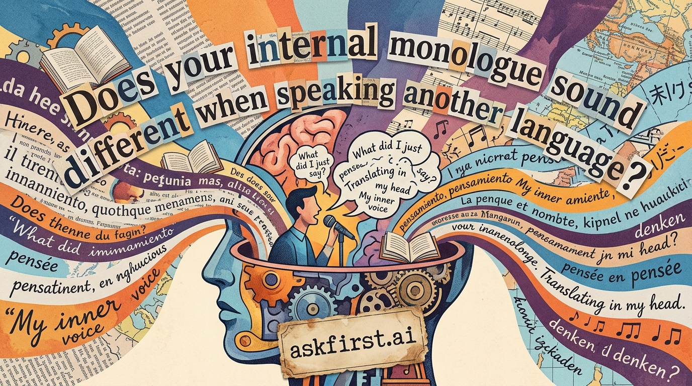 Does your internal monologue sound different when speaking another language? Does your internal monologue sound different when speaking another language?