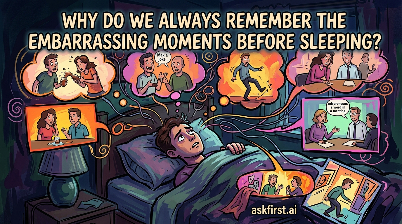 Why do we always remember the embarrassing moments before sleeping? Why do we always remember the embarrassing moments before sleeping?