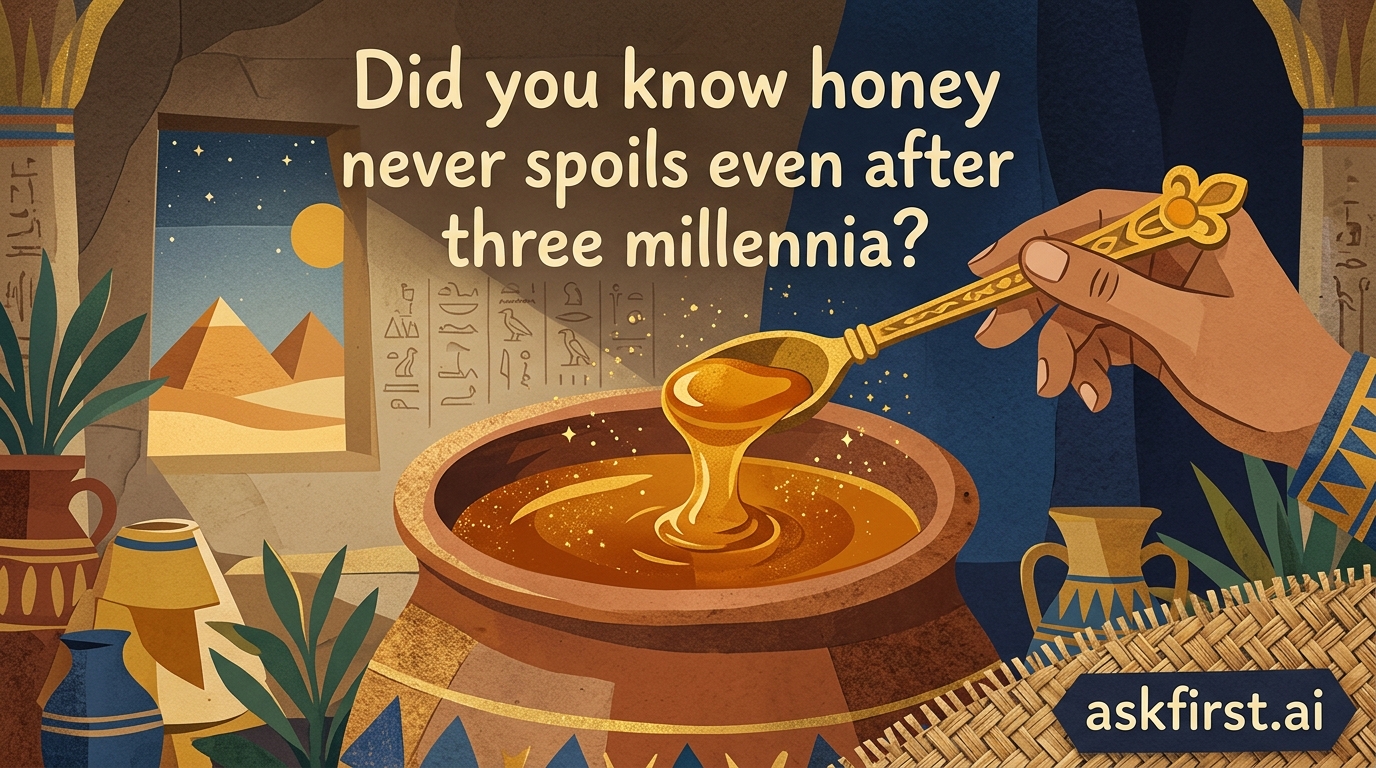 Did you know honey never spoils even after three millennia? Did you know honey never spoils even after three millennia?