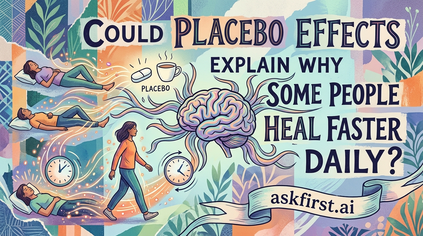 Could placebo effects explain why some people heal faster daily? Could placebo effects explain why some people heal faster daily?
