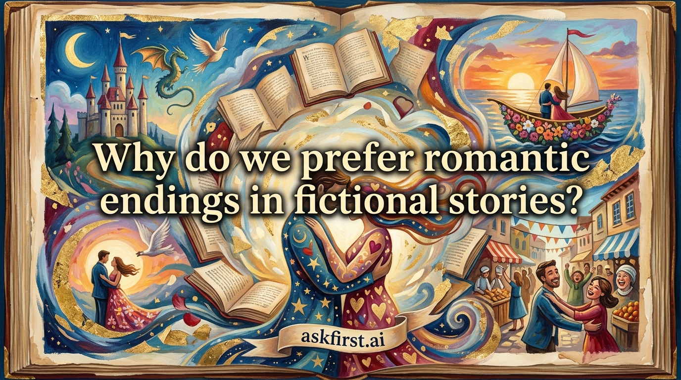 Why do we prefer romantic endings in fictional stories? Why do we prefer romantic endings in fictional stories?