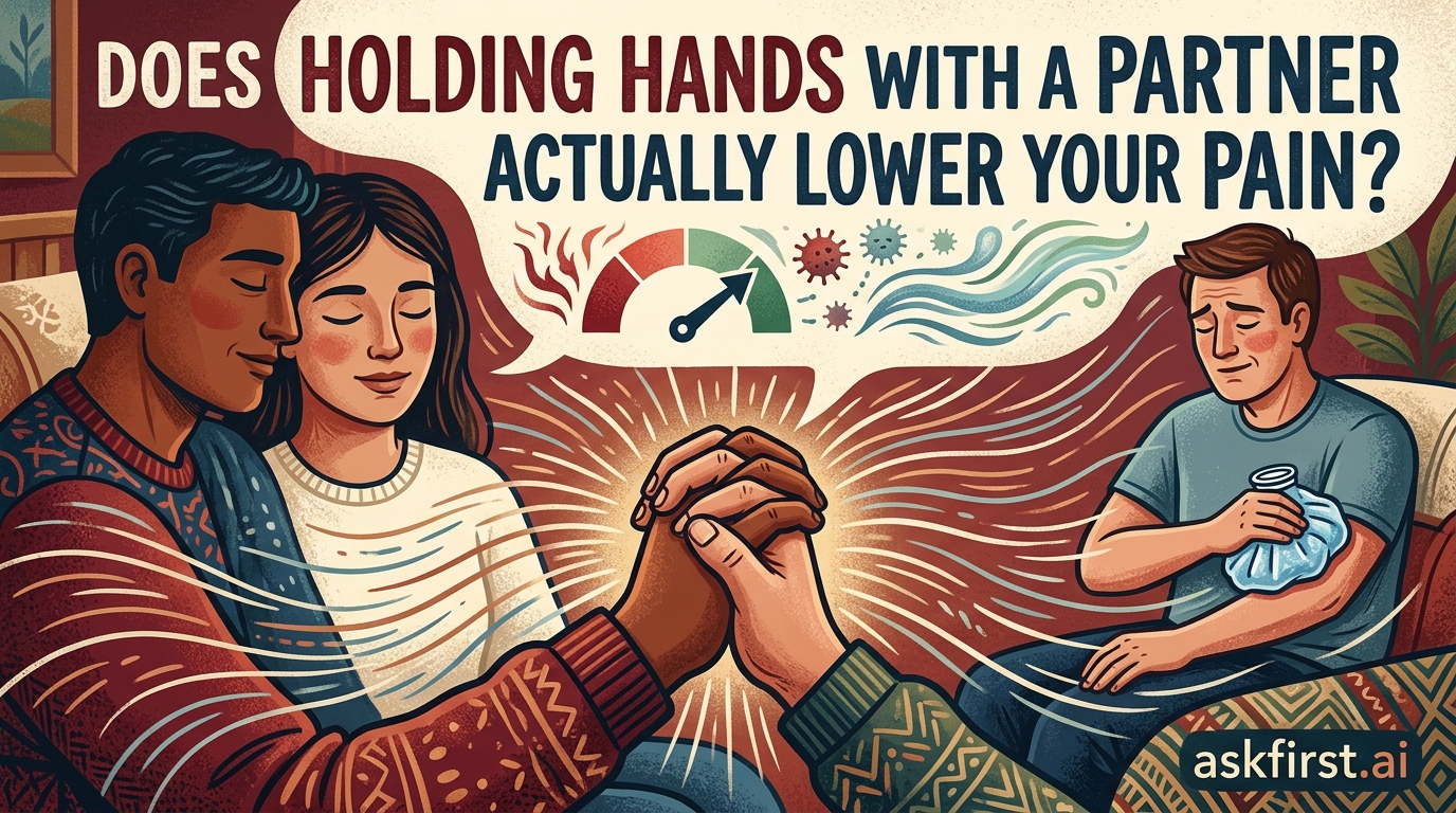 Does holding hands with a partner actually lower your pain? Does holding hands with a partner actually lower your pain?