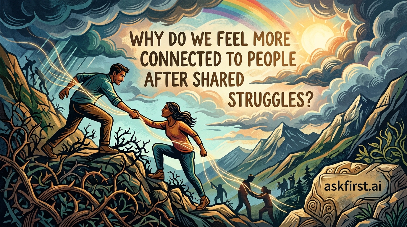 Why do we feel more connected to people after shared struggles? Why do we feel more connected to people after shared struggles?