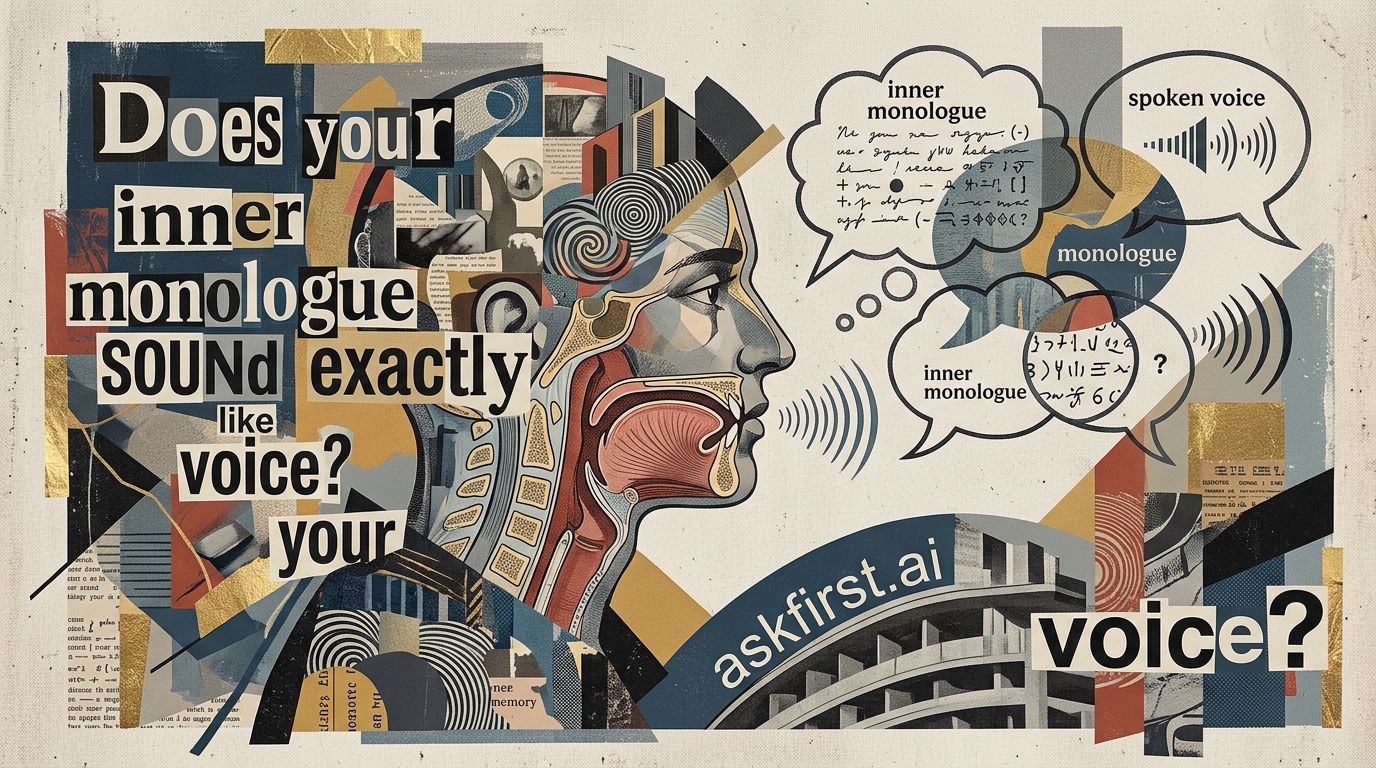 Does your inner monologue sound exactly like your voice? Does your inner monologue sound exactly like your voice?