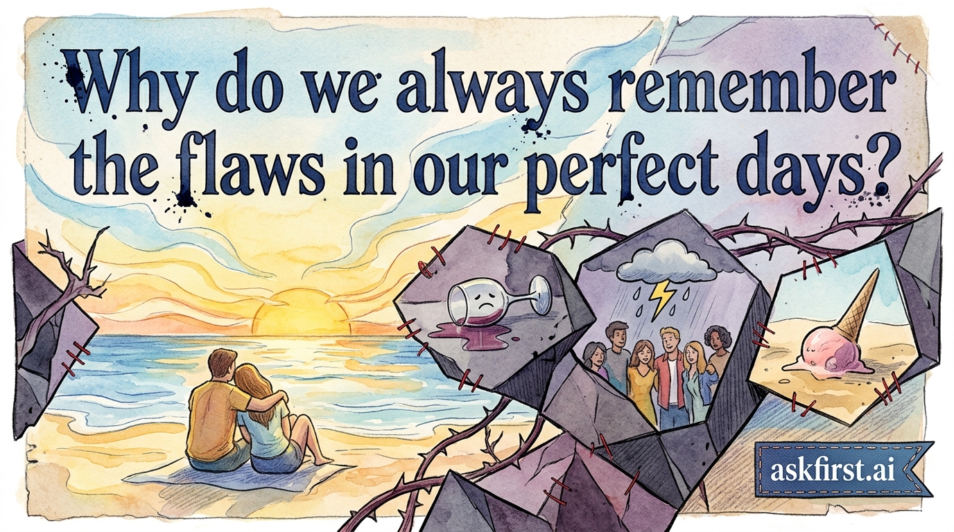 Why do we always remember the flaws in our perfect days? Why do we always remember the flaws in our perfect days?
