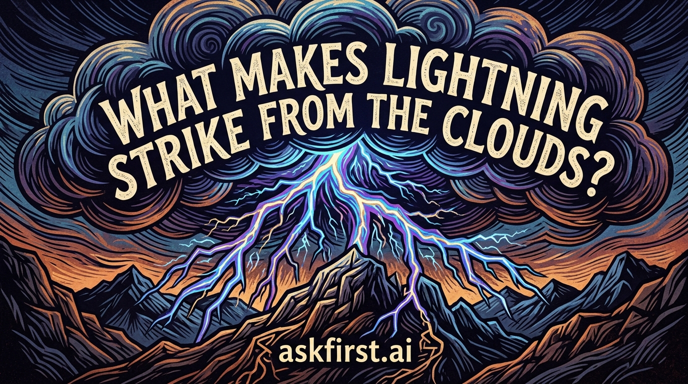 What makes lightning strike from the clouds? What makes lightning strike from the clouds?