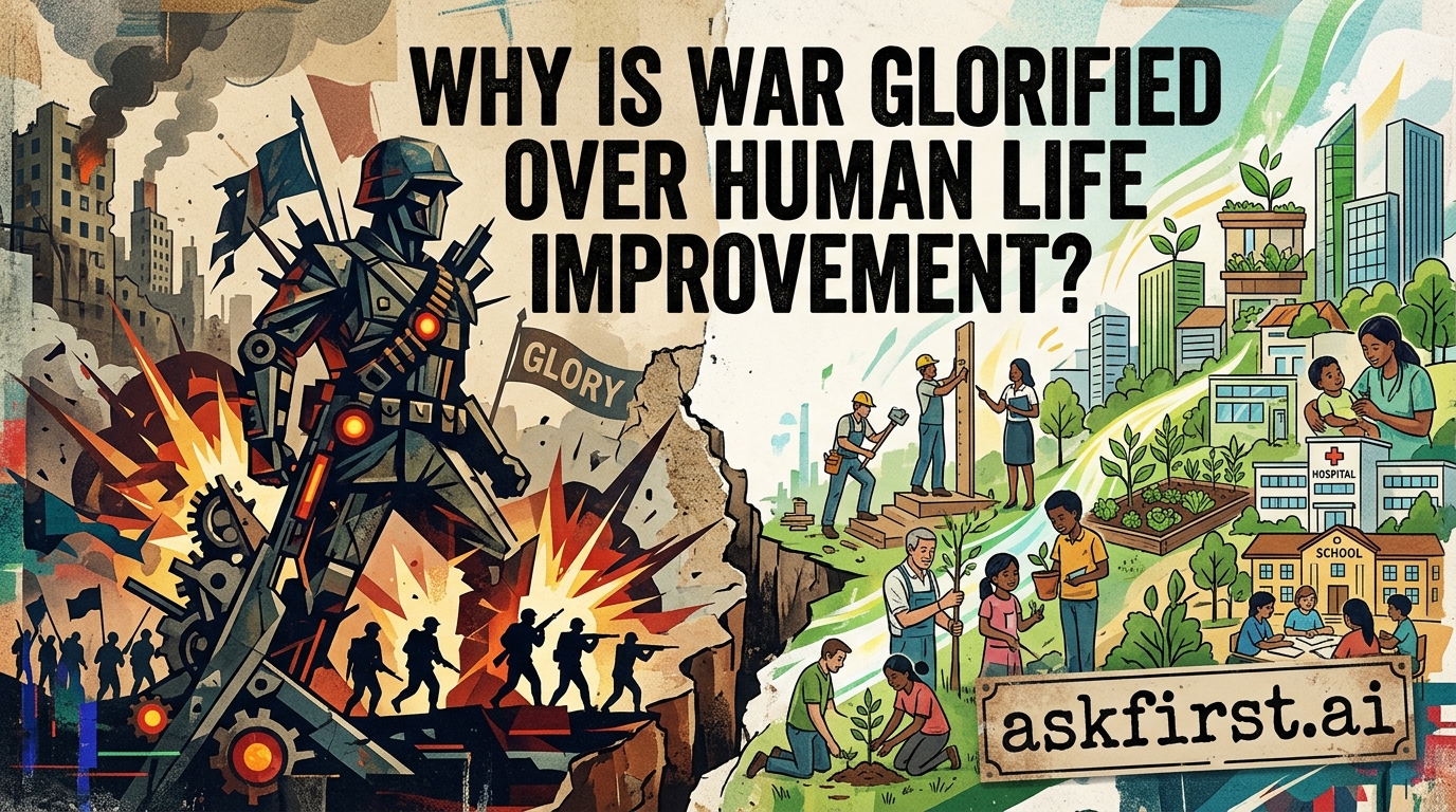 Why is war glorified over human life improvement? Why is war glorified over human life improvement?