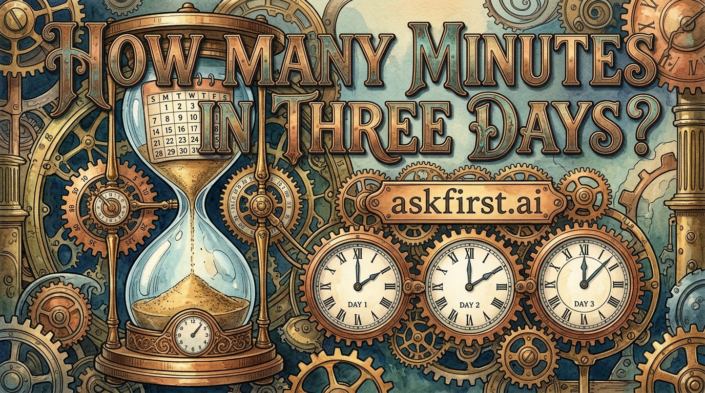 How many minutes in three days? How many minutes in three days?