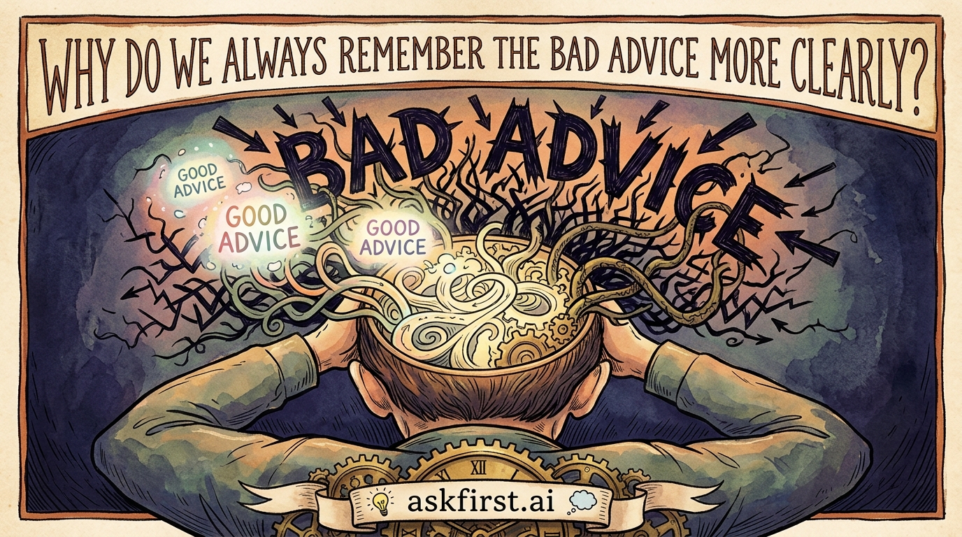 Why do we always remember the bad advice more clearly? Why do we always remember the bad advice more clearly?