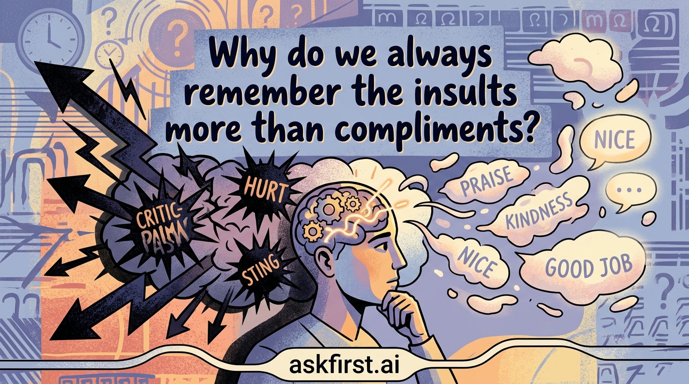 Why do we always remember the insults more than compliments? Why do we always remember the insults more than compliments?