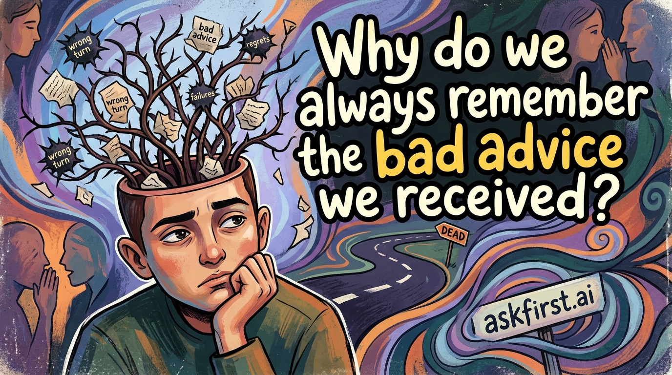 Why do we always remember the bad advice we received? Why do we always remember the bad advice we received?