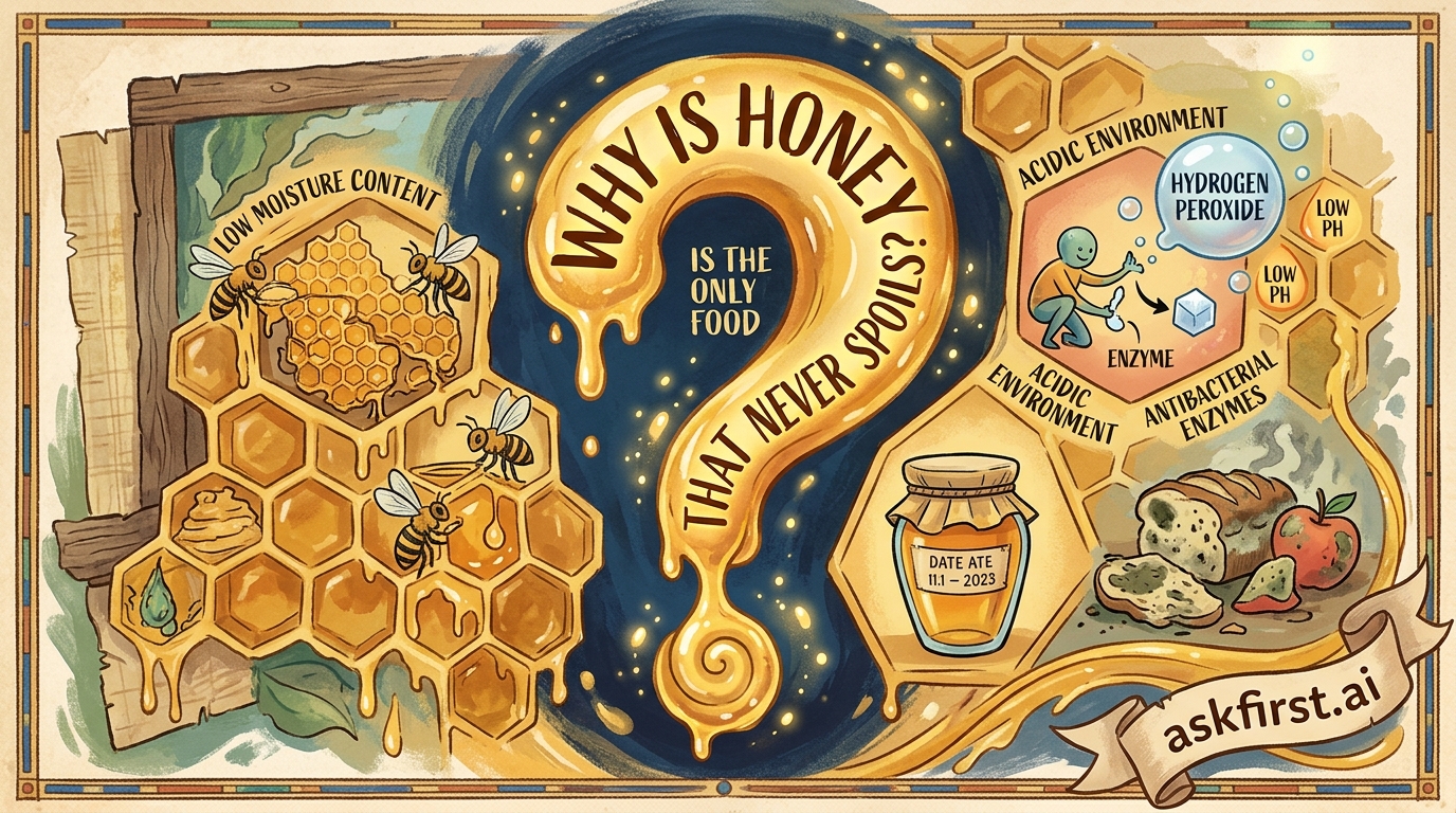 Why is honey is the only food that never spoils? Why is honey is the only food that never spoils?