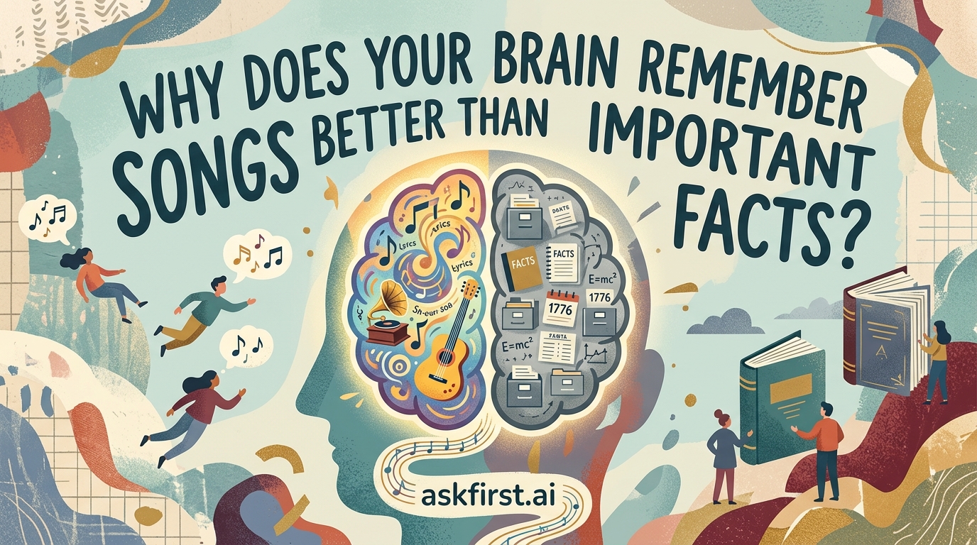 Why does your brain remember songs better than important facts? Why does your brain remember songs better than important facts?