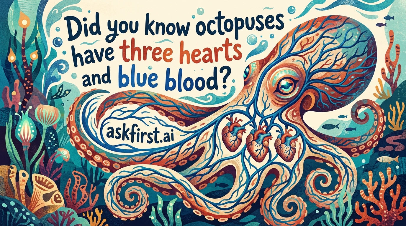 Did you know octopuses have three hearts and blue blood? Did you know octopuses have three hearts and blue blood?
