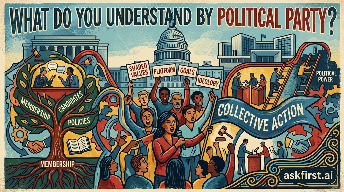 What do you understand by political party? What do you understand by political party?