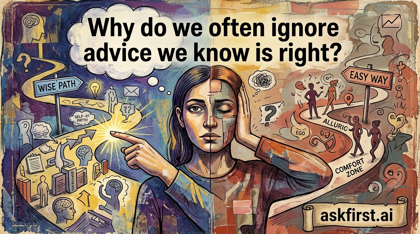 Why do we often ignore advice we know is right? Why do we often ignore advice we know is right?