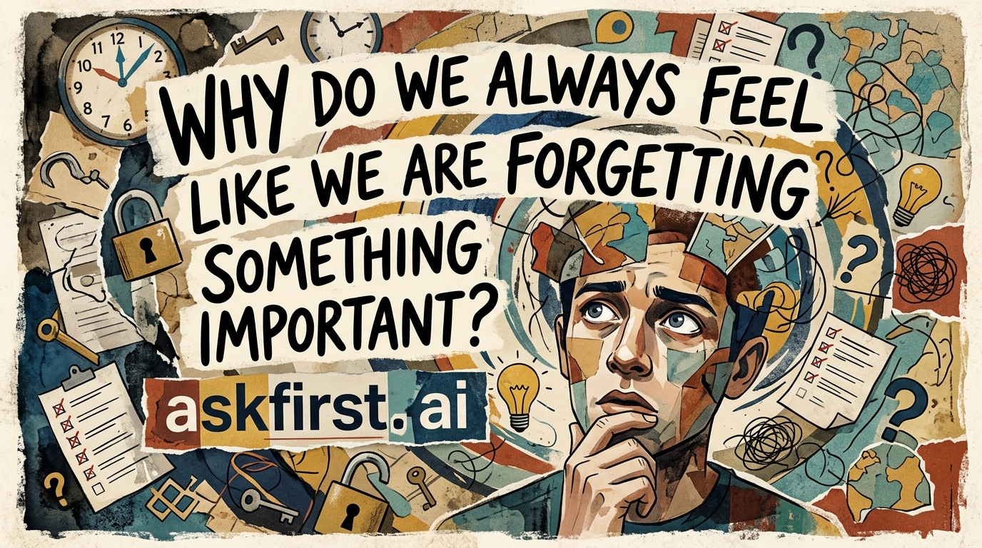 Why do we always feel like we are forgetting something important? Why do we always feel like we are forgetting something important?