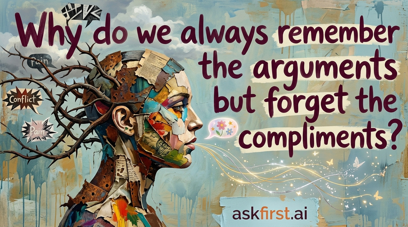Why do we always remember the arguments but forget the compliments? Why do we always remember the arguments but forget the compliments?