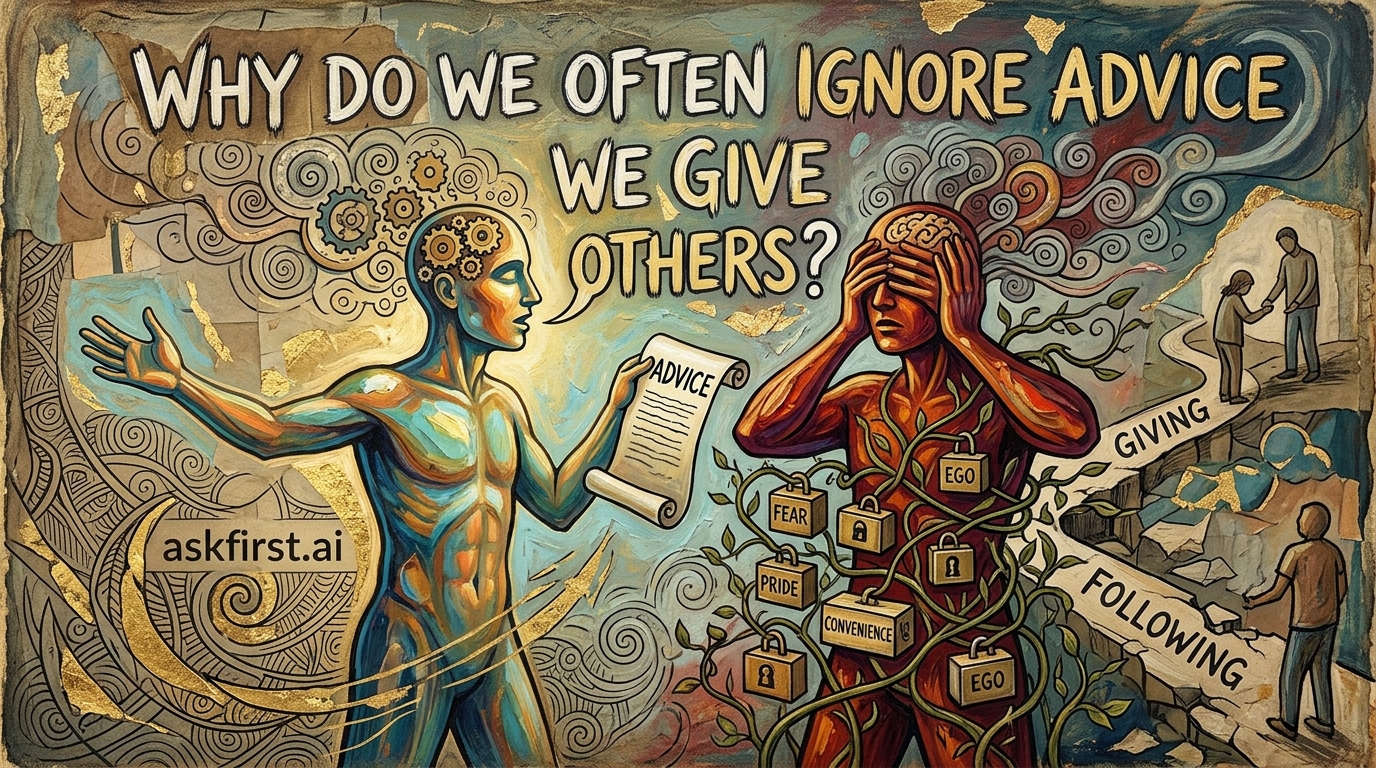 Why do we often ignore advice we give others? Why do we often ignore advice we give others?