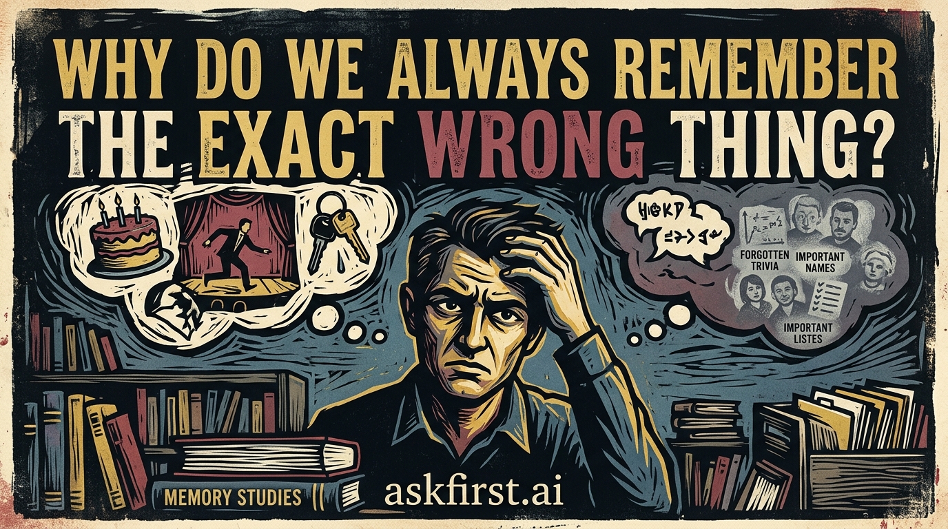 Why do we always remember the exact wrong thing? Why do we always remember the exact wrong thing?