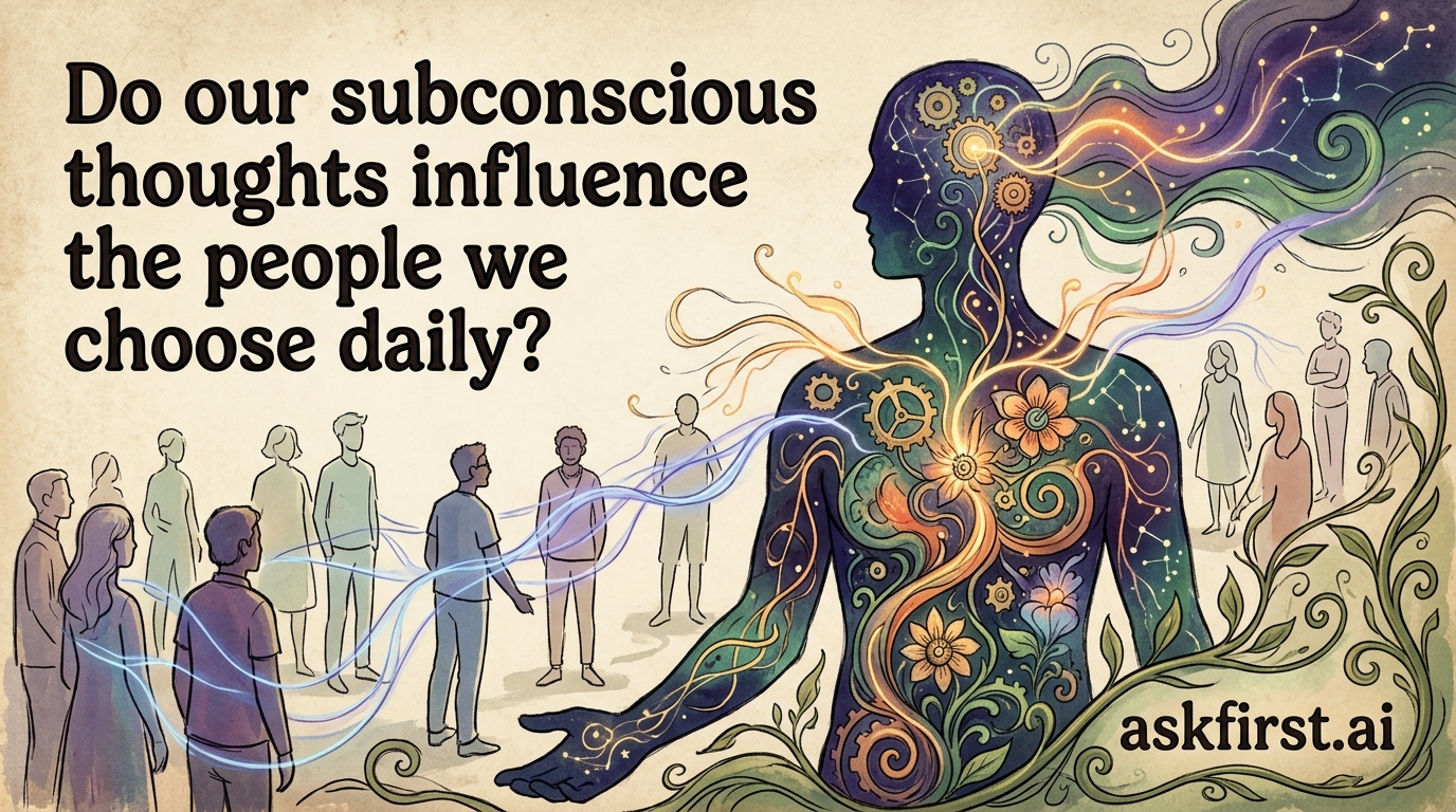 Do our subconscious thoughts influence the people we choose daily? Do our subconscious thoughts influence the people we choose daily?