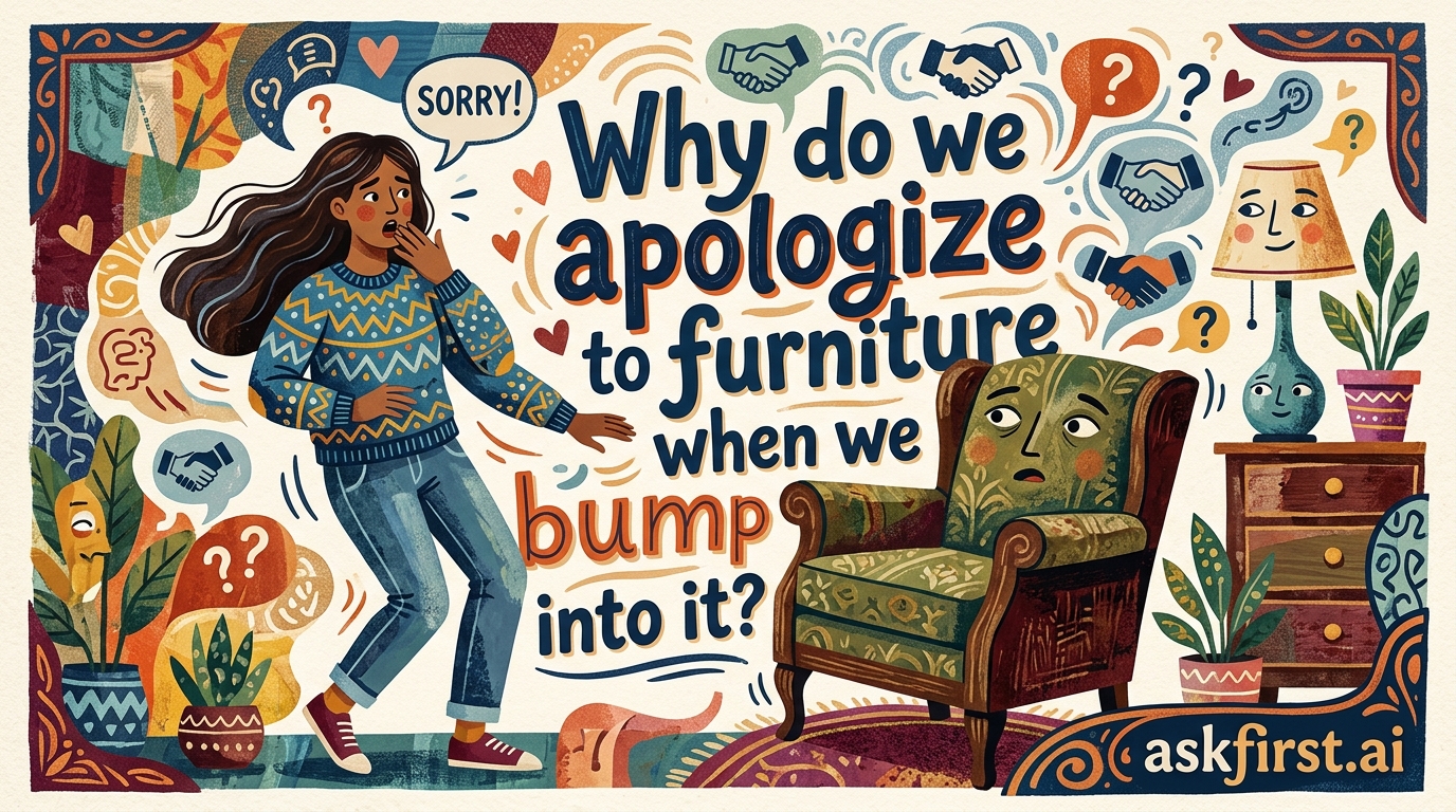 Why do we apologize to furniture when we bump into it? Why do we apologize to furniture when we bump into it?