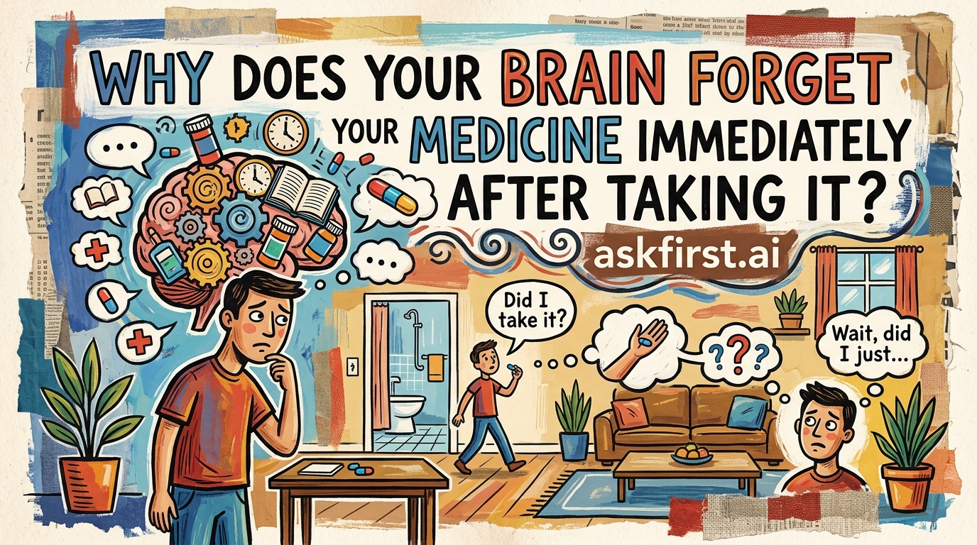 Why does your brain forget your medicine immediately after taking it? Why does your brain forget your medicine immediately after taking it?