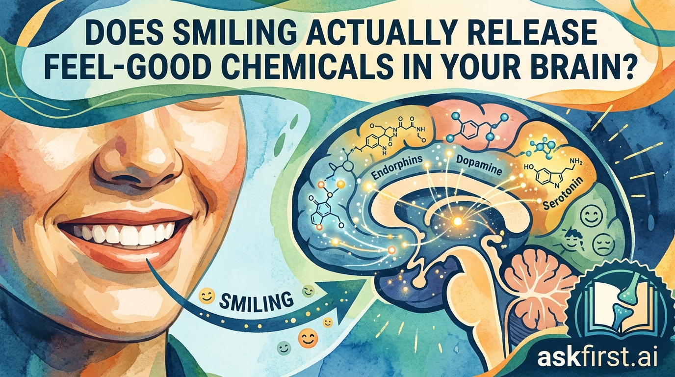 Does smiling actually release feel-good chemicals in your brain? Does smiling actually release feel-good chemicals in your brain?