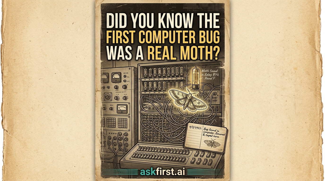 Did you know the first computer bug was a real moth? Did you know the first computer bug was a real moth?
