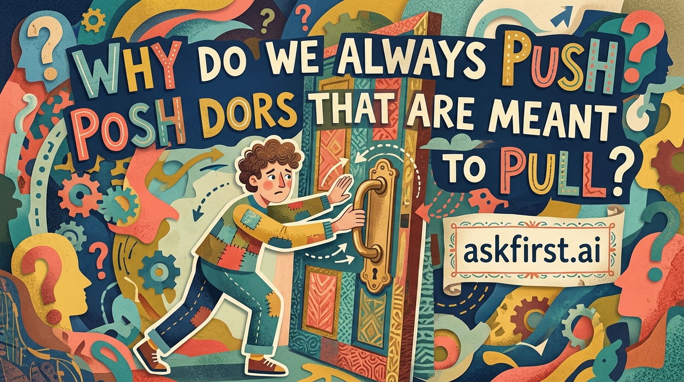 Why do we always push doors that are meant to pull? Why do we always push doors that are meant to pull?