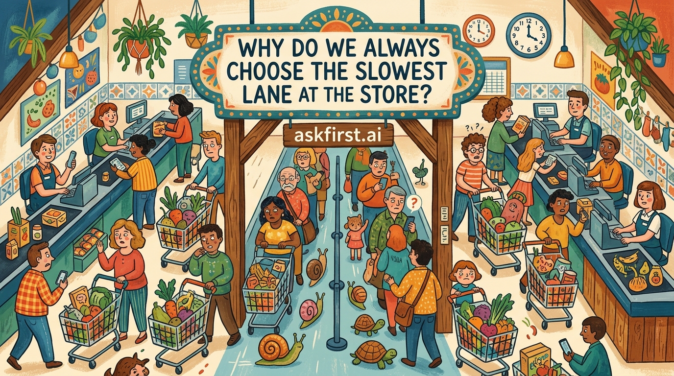 Why do we always choose the slowest lane at the store? Why do we always choose the slowest lane at the store?
